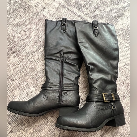 Rampage Black Knee-High Women’s Boots Size 8 - Picture 3 of 6